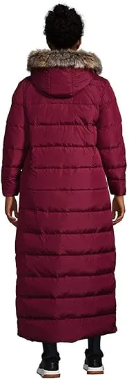 Lands' End Ladies' Maxi Down Coat Rich Burgundy