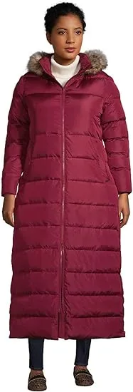 Lands' End Ladies' Maxi Down Coat Rich Burgundy