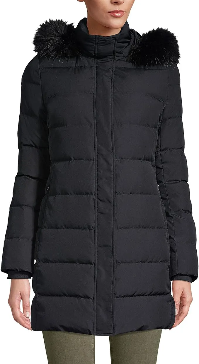 Lands' End Womens Down Winter Coat Black