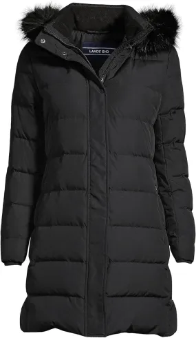 Lands' End Womens Down Winter Coat Black