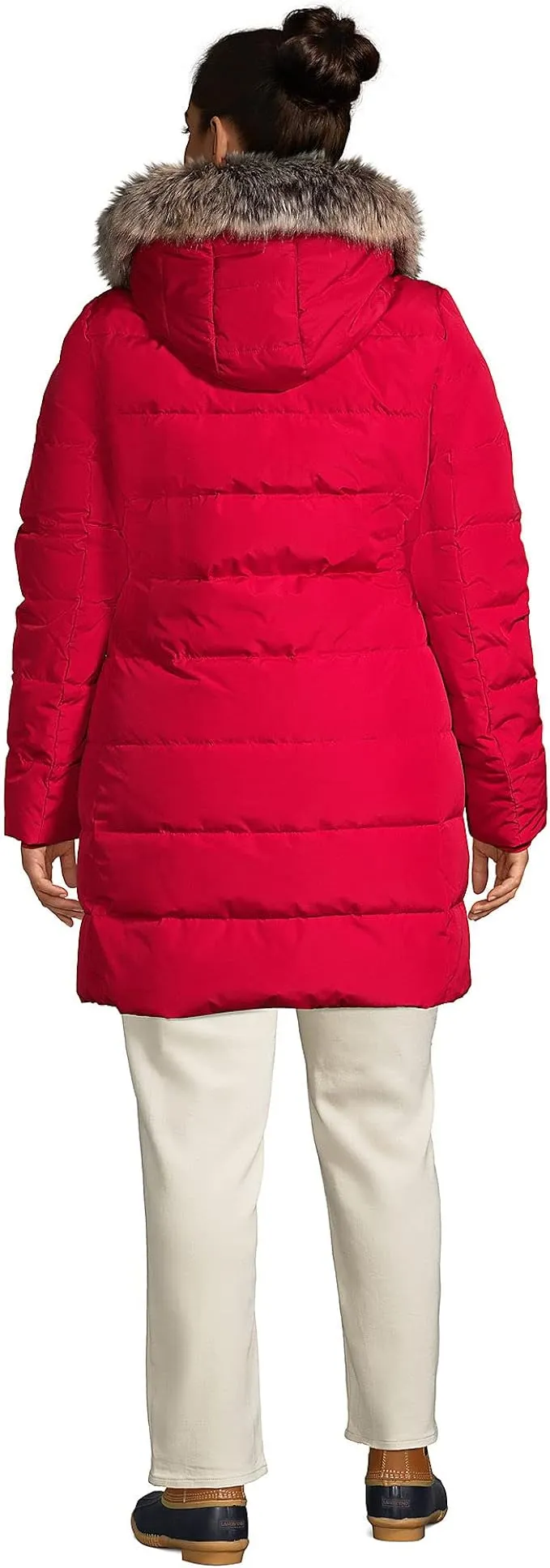 Lands' End Womens Down Winter Coat Rich Red Regular