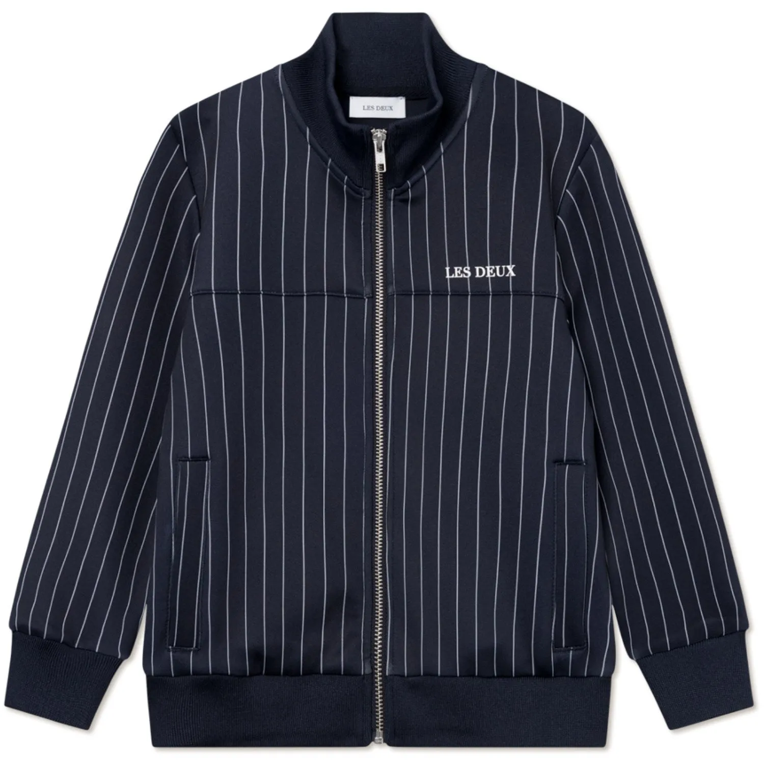 Les Deux Kids Dark Navy/Light Ivory Striped Ballier Pinstripe Track Jacket Kids