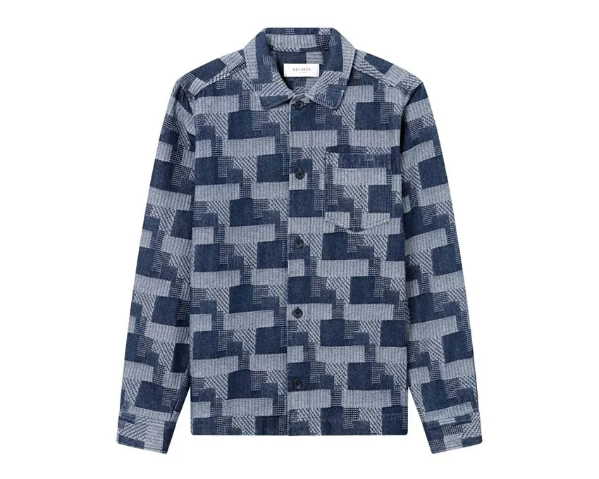 Les Deux Layton Denim Jacquard Overshirt