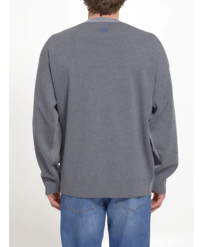 LOEWE  |Unisex Wool Long Sleeves Plain Oversized Luxury