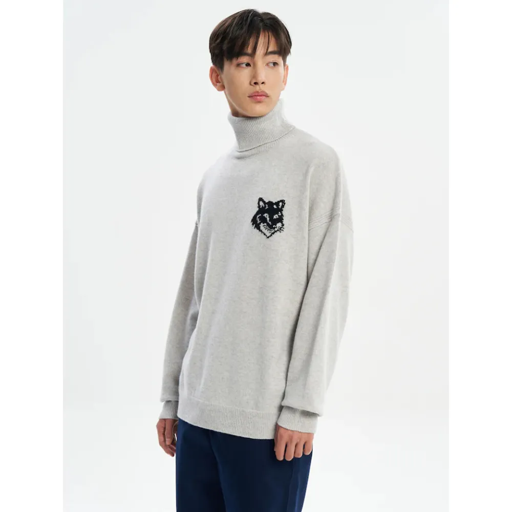 MAISON KITSUNE  |Unisex Plain Other Animal Patterns Logo Designers Sweaters