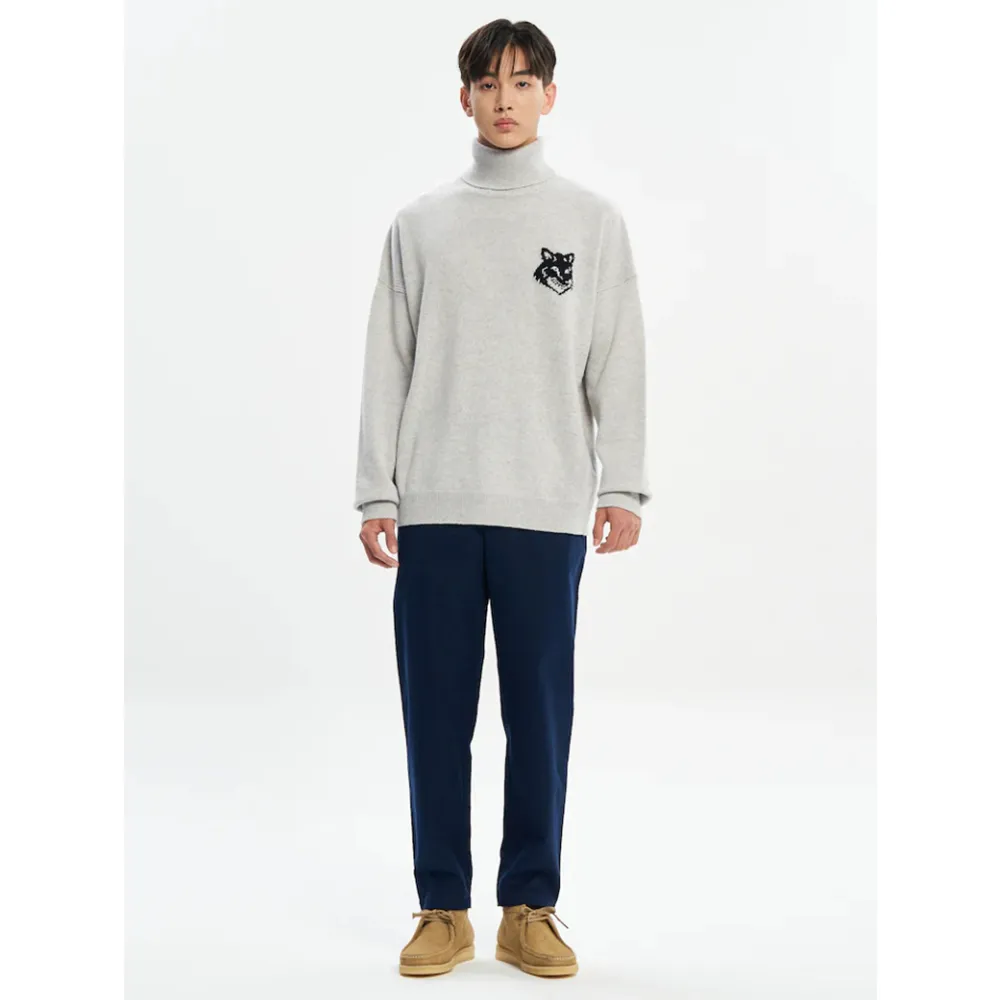 MAISON KITSUNE  |Unisex Plain Other Animal Patterns Logo Designers Sweaters