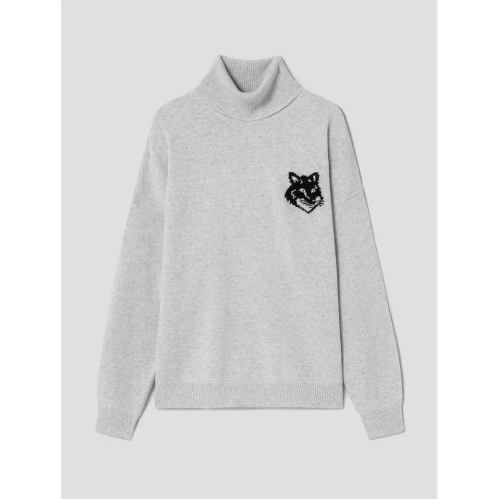 MAISON KITSUNE  |Unisex Plain Other Animal Patterns Logo Designers Sweaters