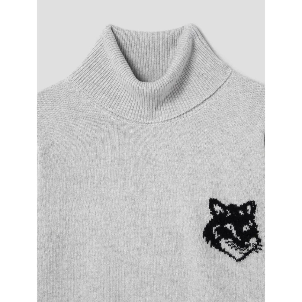 MAISON KITSUNE  |Unisex Plain Other Animal Patterns Logo Designers Sweaters