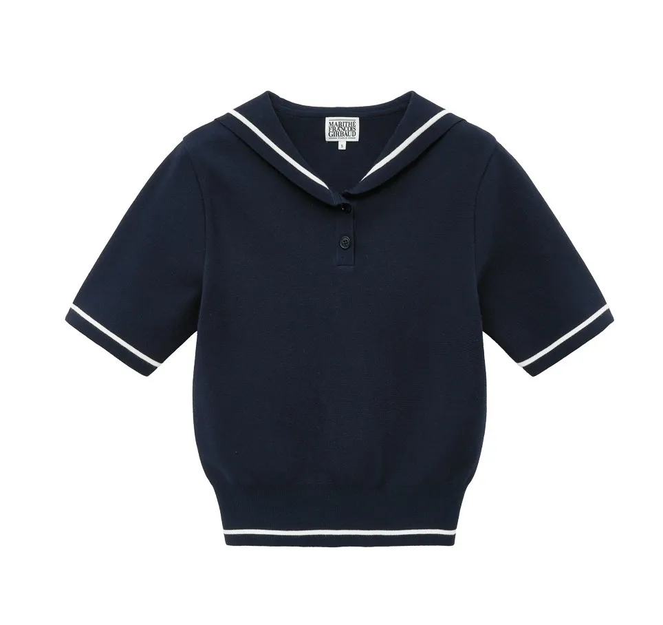 Marithe + Francois Girbaud  |[MARITHE]★24SS★ W MARINE SAILOR HALF KNIT