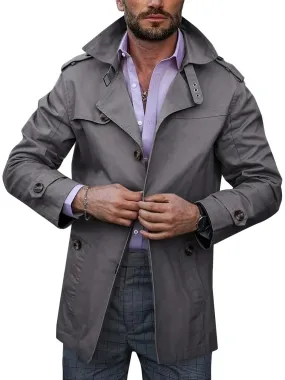 Men's Casual Mid-length Trench Coat