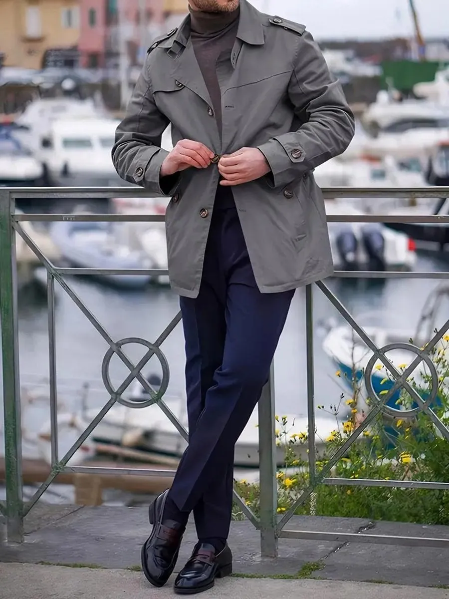 Men's Casual Mid-length Trench Coat