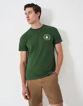 Men's Embroidered Boat T-Shirt - Green from Crew Clothing Company