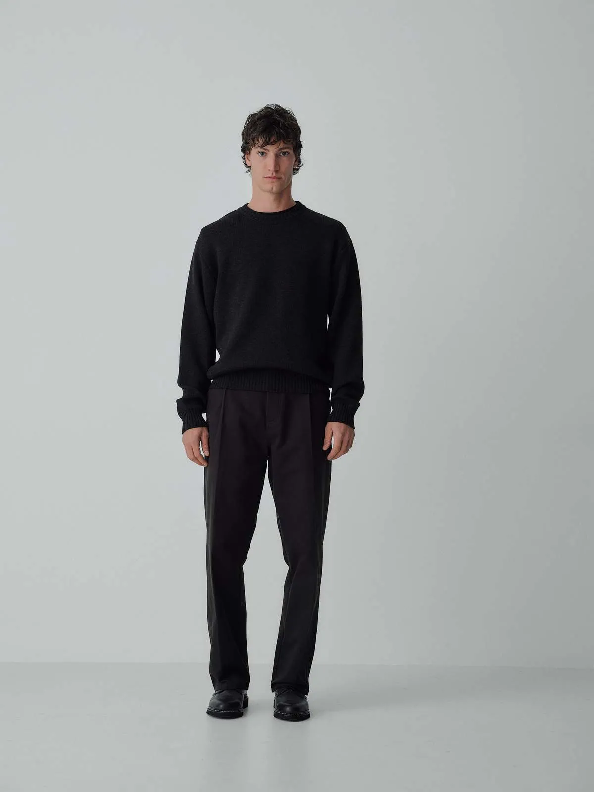 Merino Jacquard Sweater - Smoke