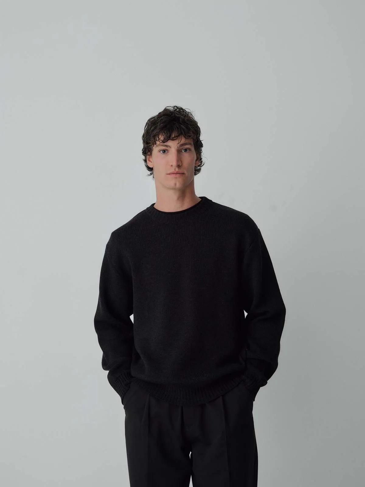 Merino Jacquard Sweater - Smoke