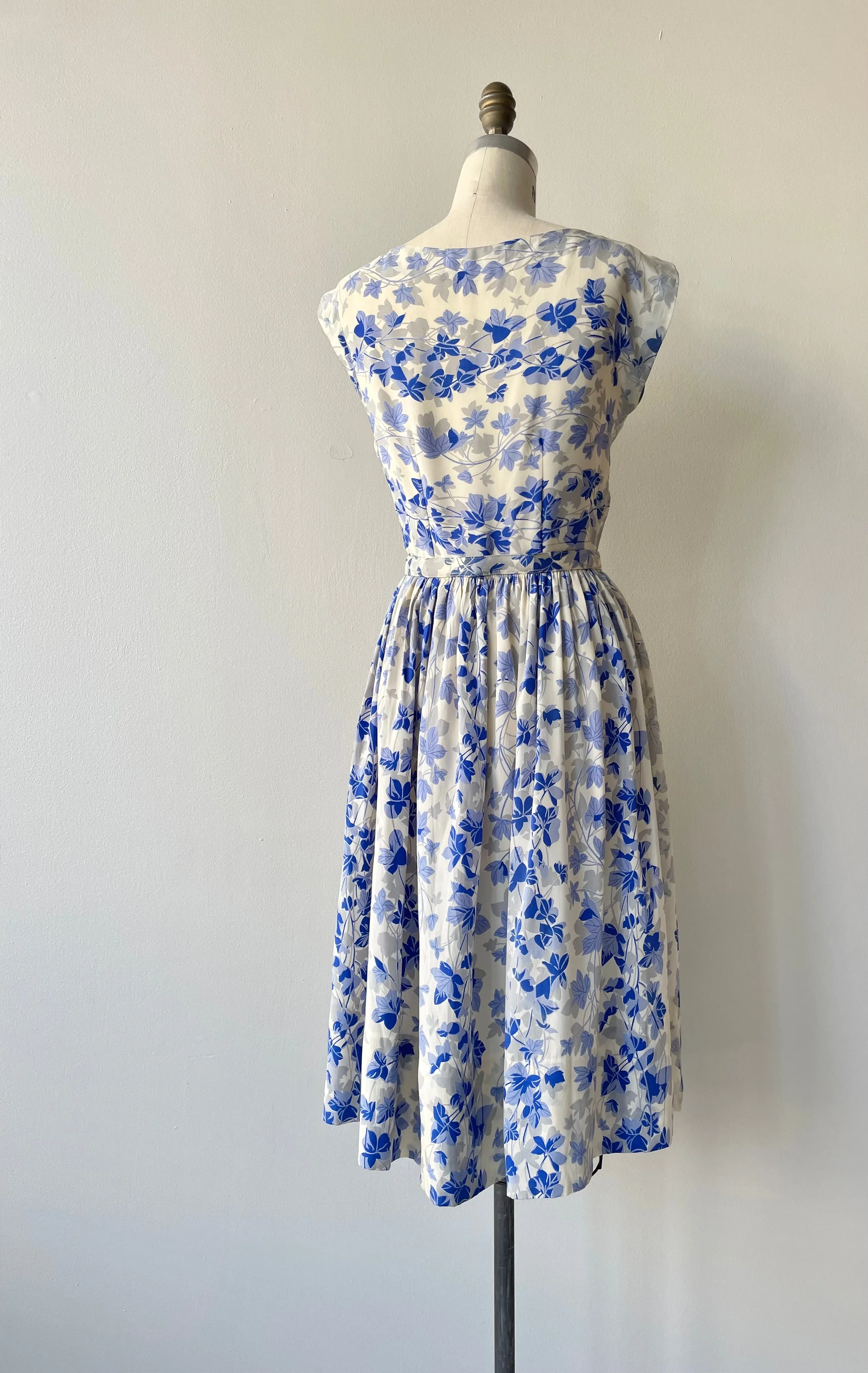 Misted Blooms Silk Dress | 1950s