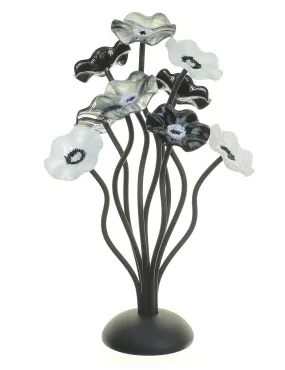 Monochromatic Black Base 9 Flower Medium Bouquet