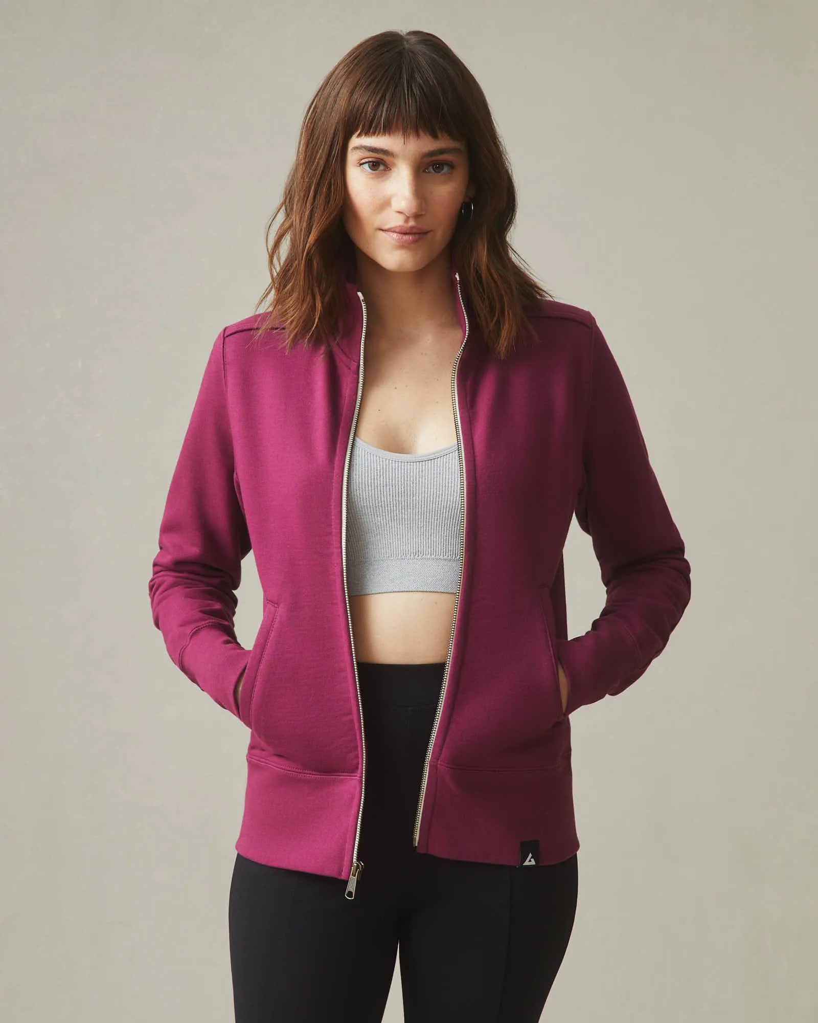 Moto Full Zip - Plum