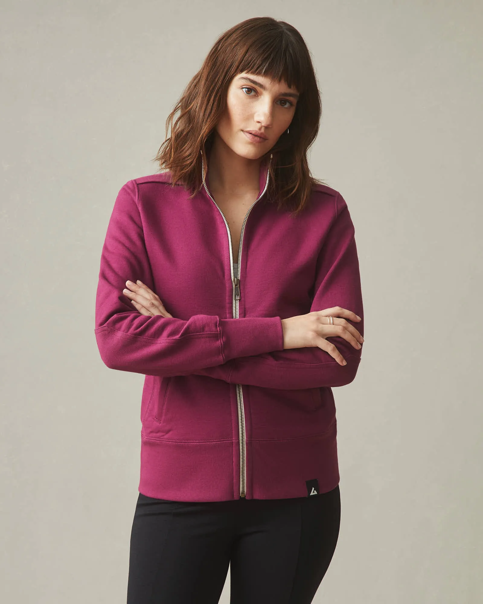 Moto Full Zip - Plum