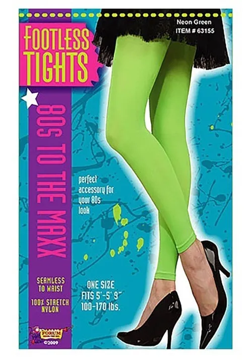 Neon Green Footless Tights