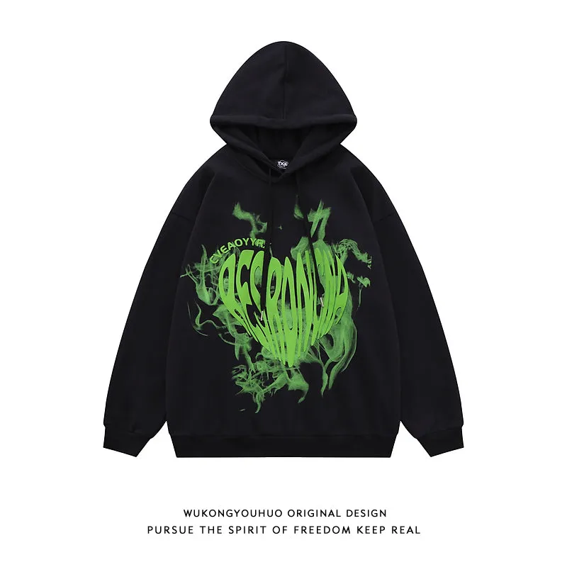 OEM custom logo high quality cotton oversized graphic silk screen printing hoodie for men