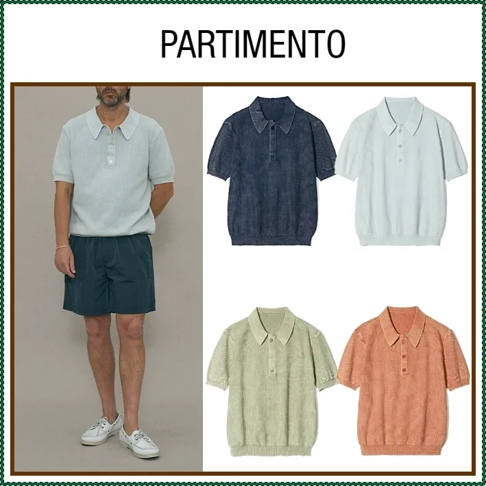 PARTIMENTO  |Street Style Plain Short Sleeves Sweaters