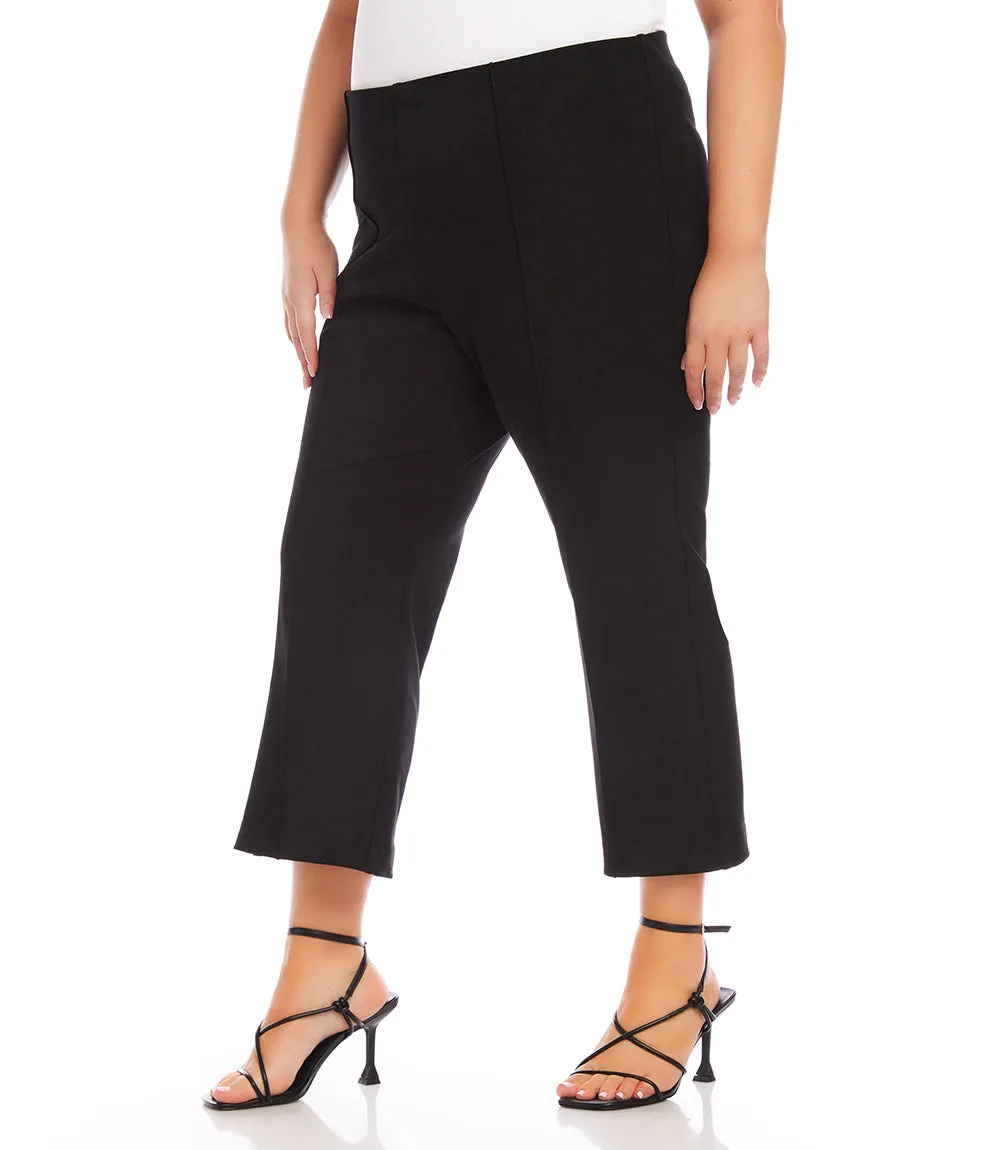 Plus Size Cropped Pintuck Pants