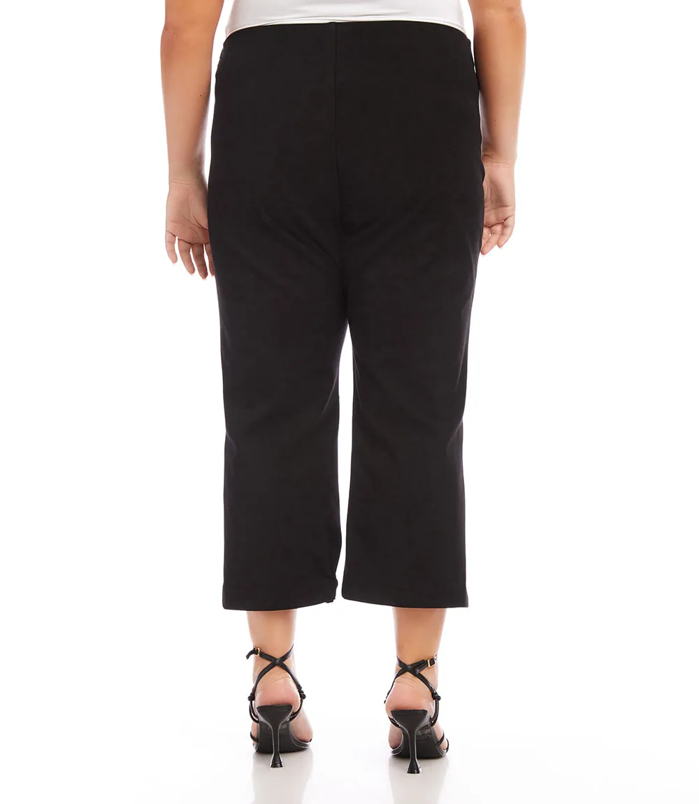 Plus Size Cropped Pintuck Pants