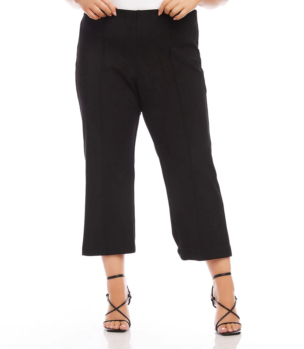 Plus Size Cropped Pintuck Pants