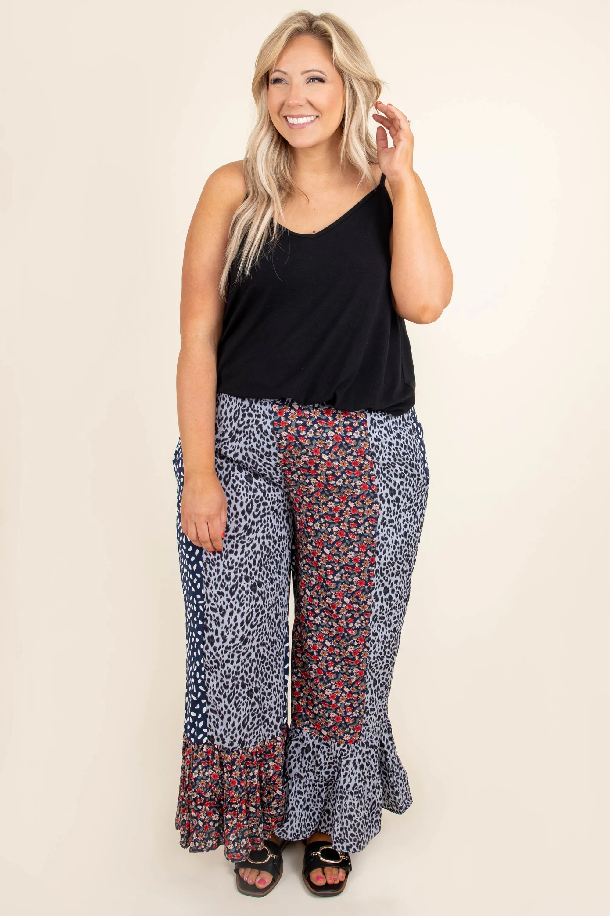 Poppy Strolls Pants, Navy Mix