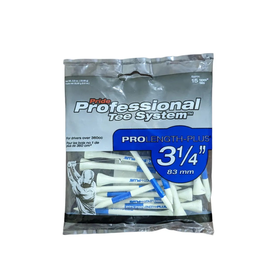 Pride PTS ProLength-Plus 83mm Golf Tees (Pack of 15)