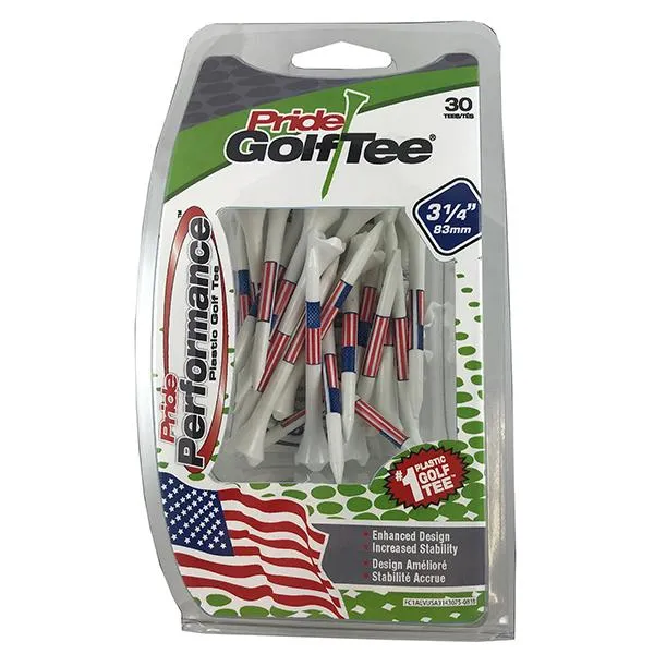 Pride Sports Plastic Evolution USA Flag Edition Golf Tees