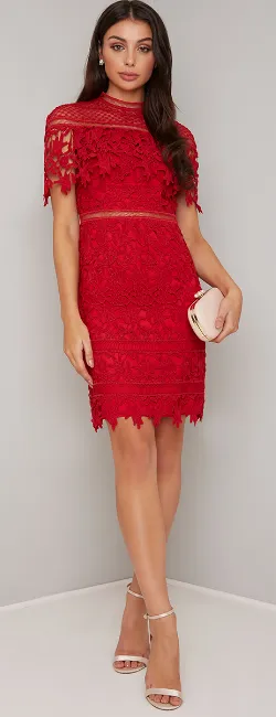 Red Lace Raye Dress