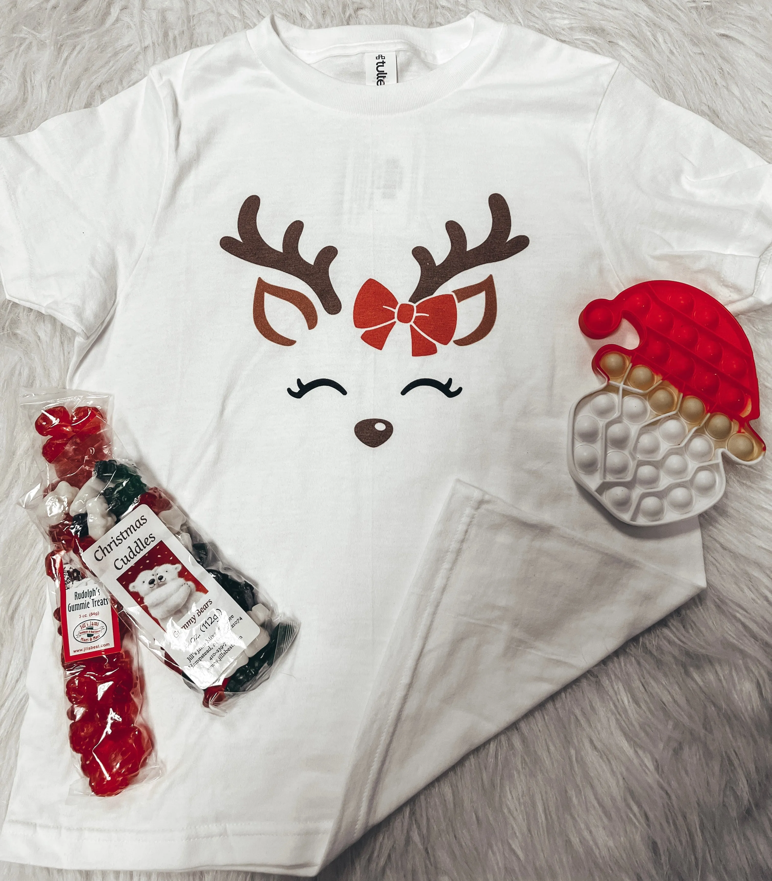 Reindeer Face Kids Graphic Tee