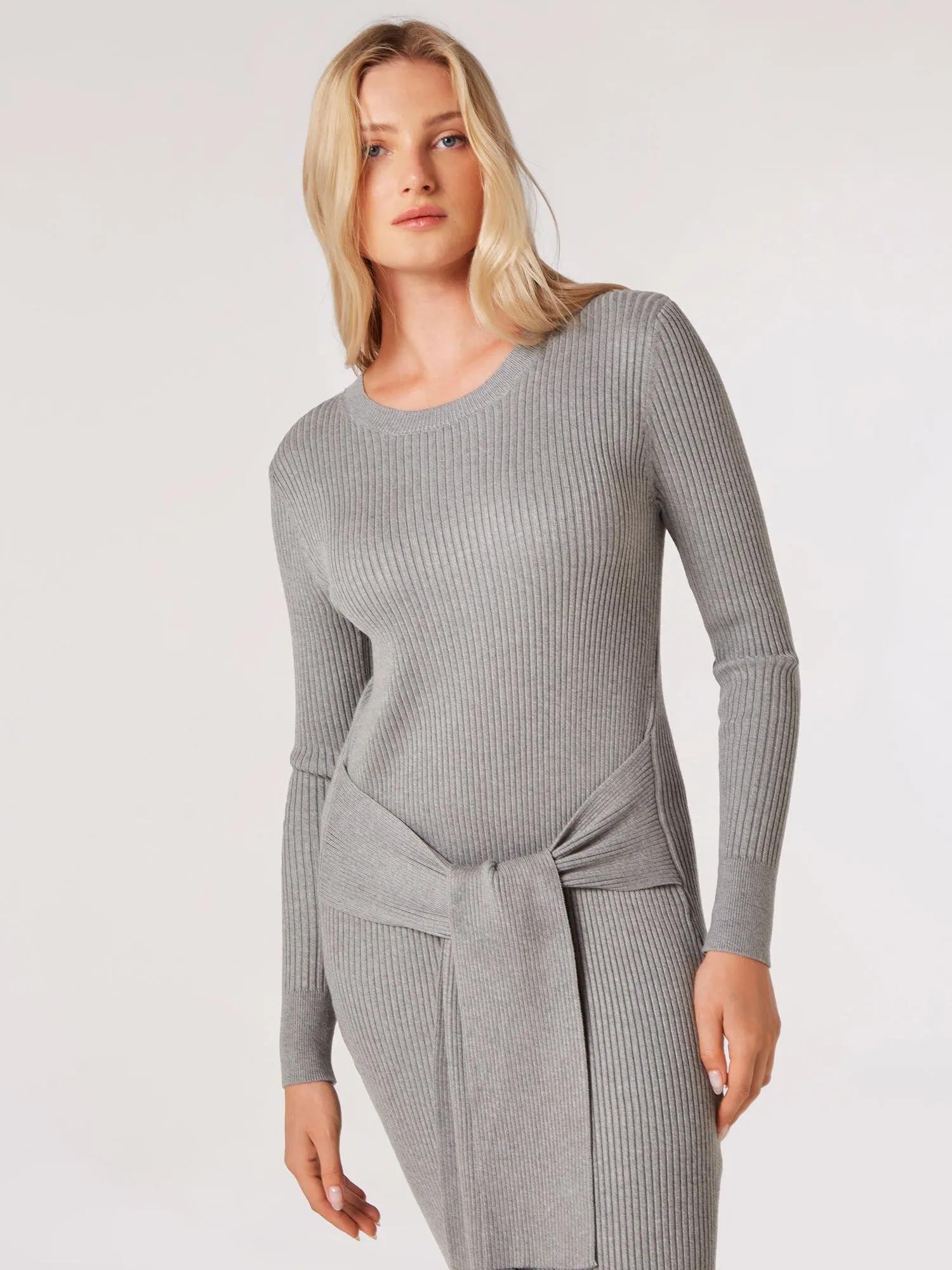 Ribbed Knit Bodycon Midi Dress | Apricot Clothing