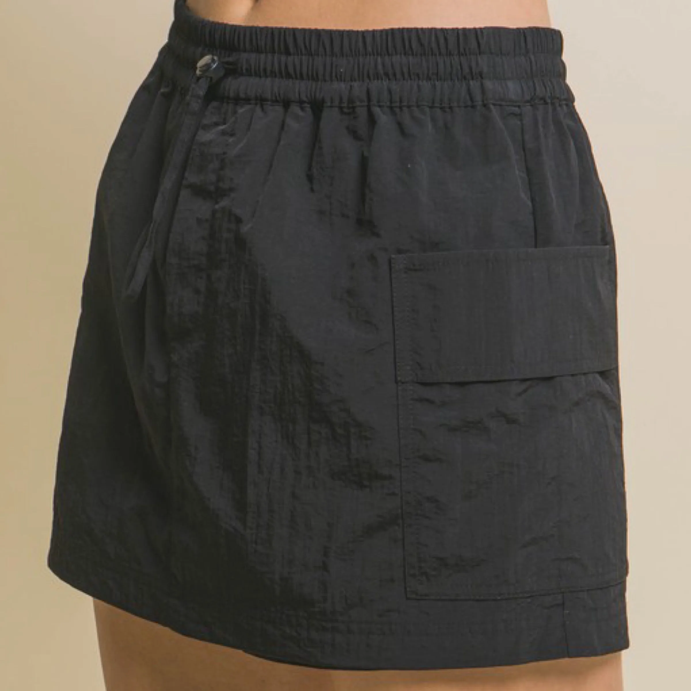 Rise And Shine Cargo Mini Skort Black