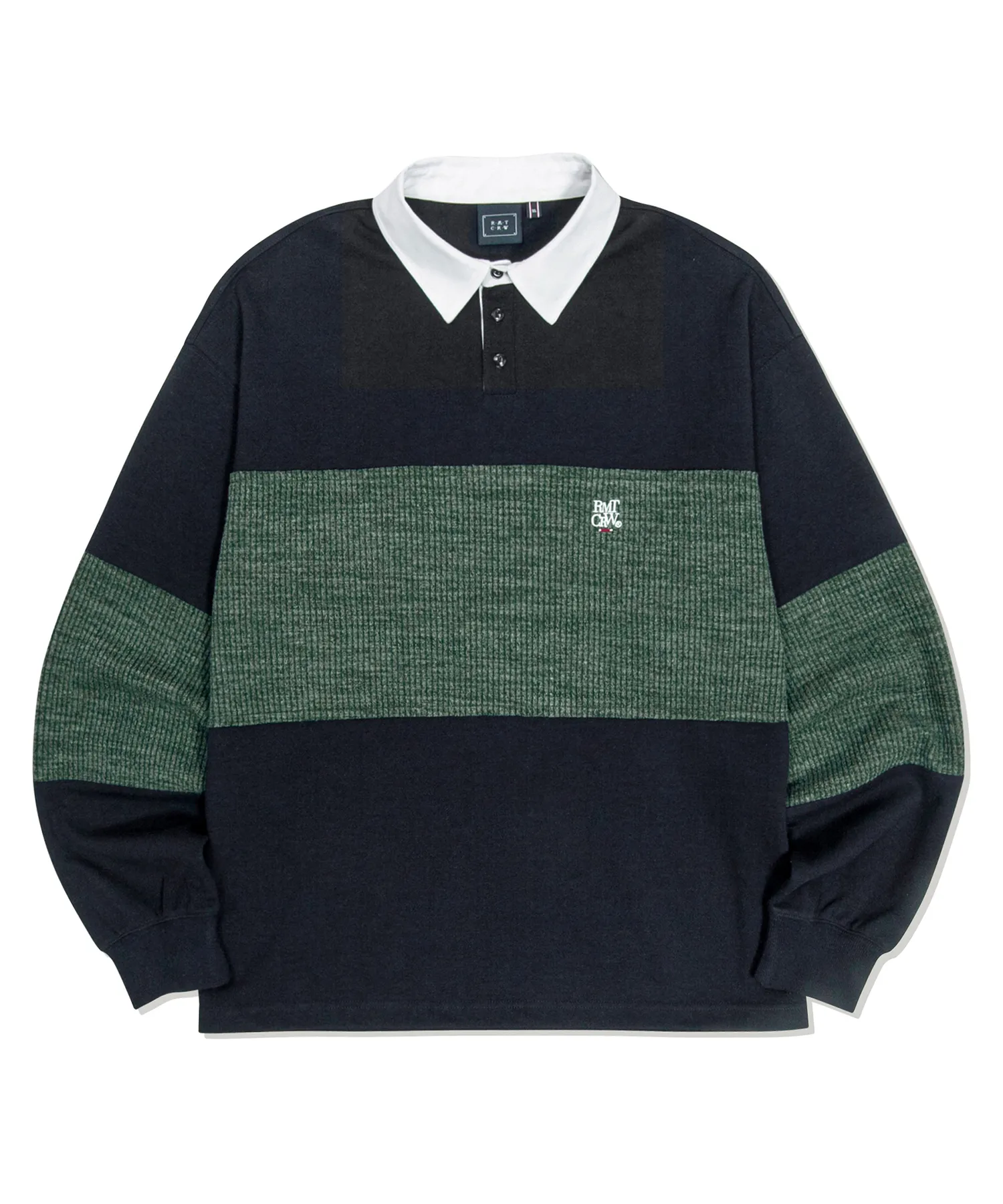 ROMANTIC CROWN  |[ROMANTIC CROWN]★SWEAT KNIT MIX RUGBY SHIRTS