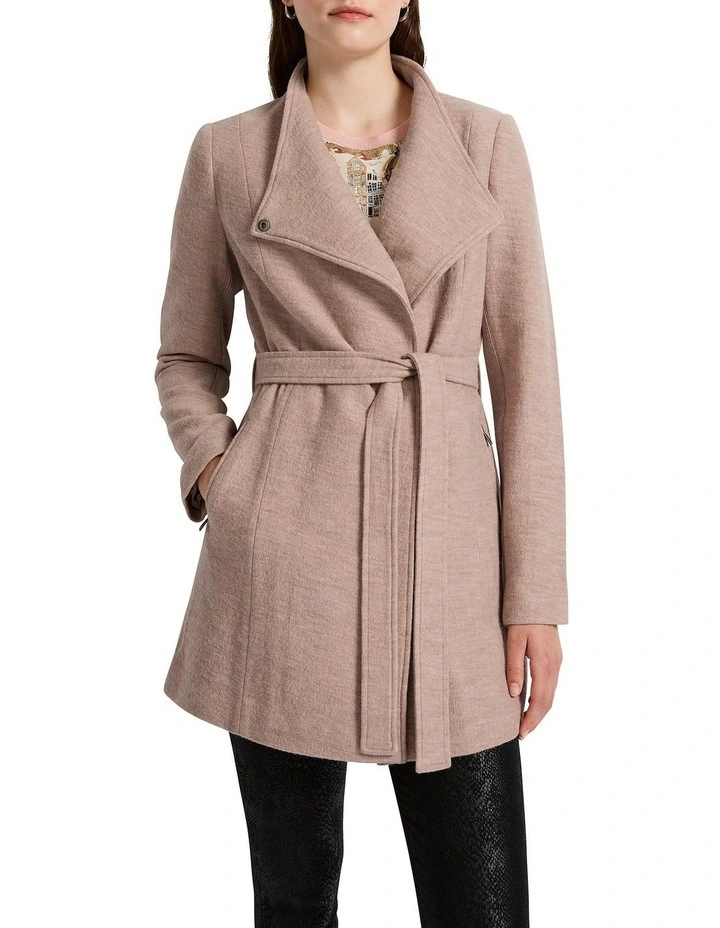 Ruby Felted Wool Coat in Oatmeal Melange