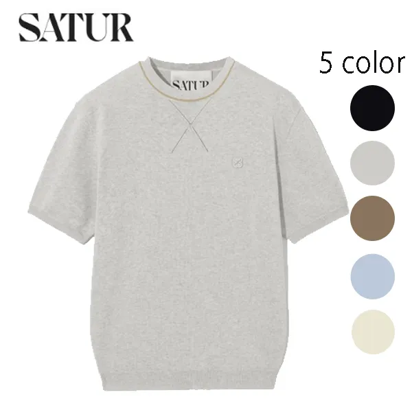 SATUR  |Unisex Street Style Plain Logo Sweaters