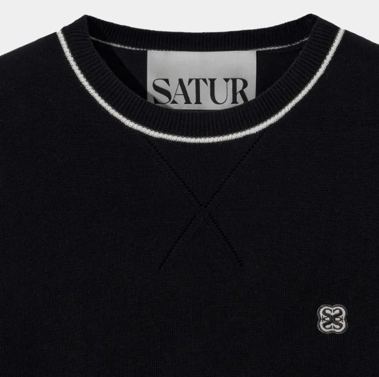 SATUR  |Unisex Street Style Plain Logo Sweaters