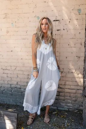 Spellbound Tie Dye Jumpsuit - Light Gray