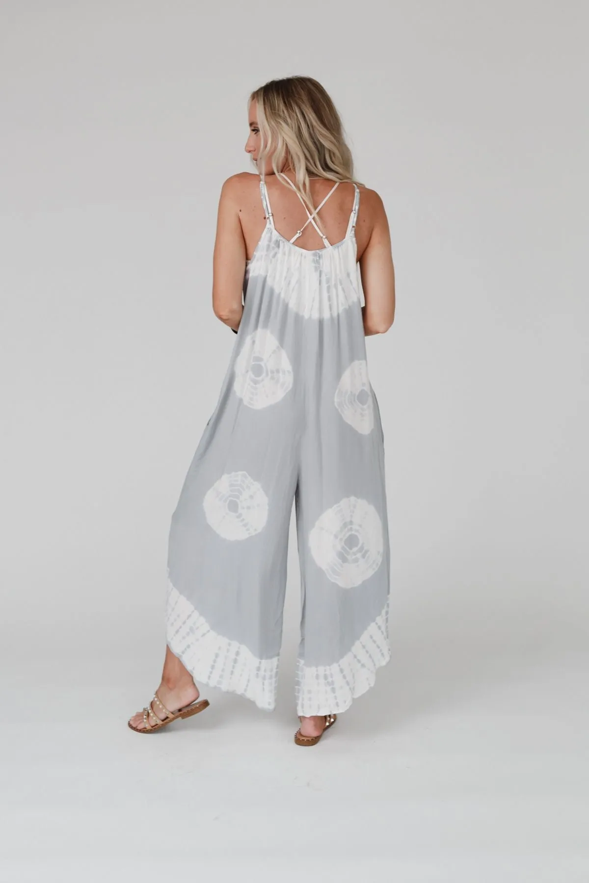 Spellbound Tie Dye Jumpsuit - Light Gray