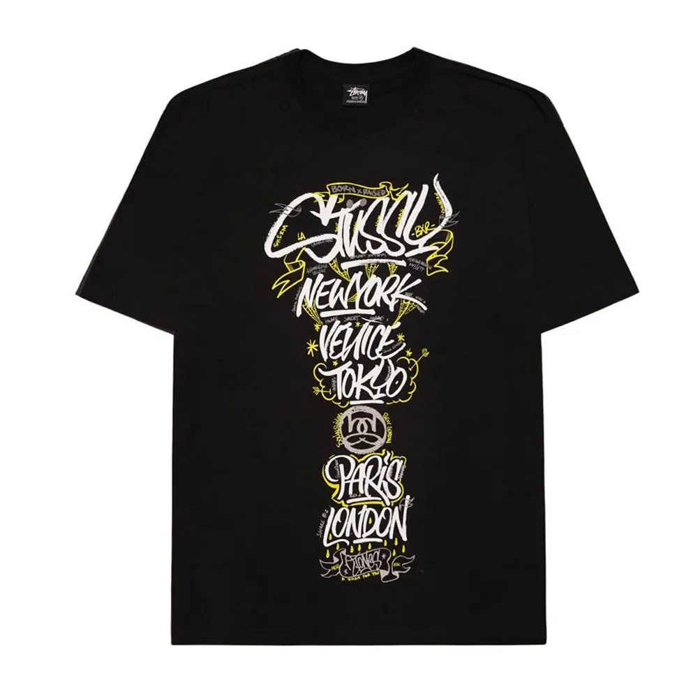 STUSSY  |Unisex Street Style Collaboration Logo Skater Style T-Shirts