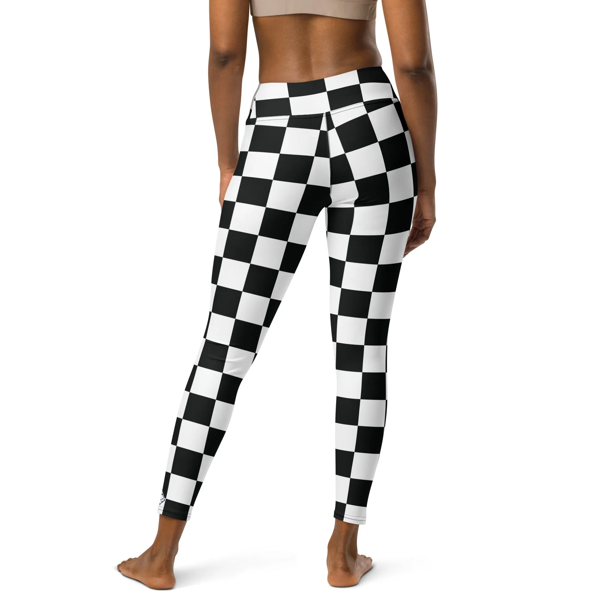 Stylish Strides: Checkered Women's Yoga Pants Leggings