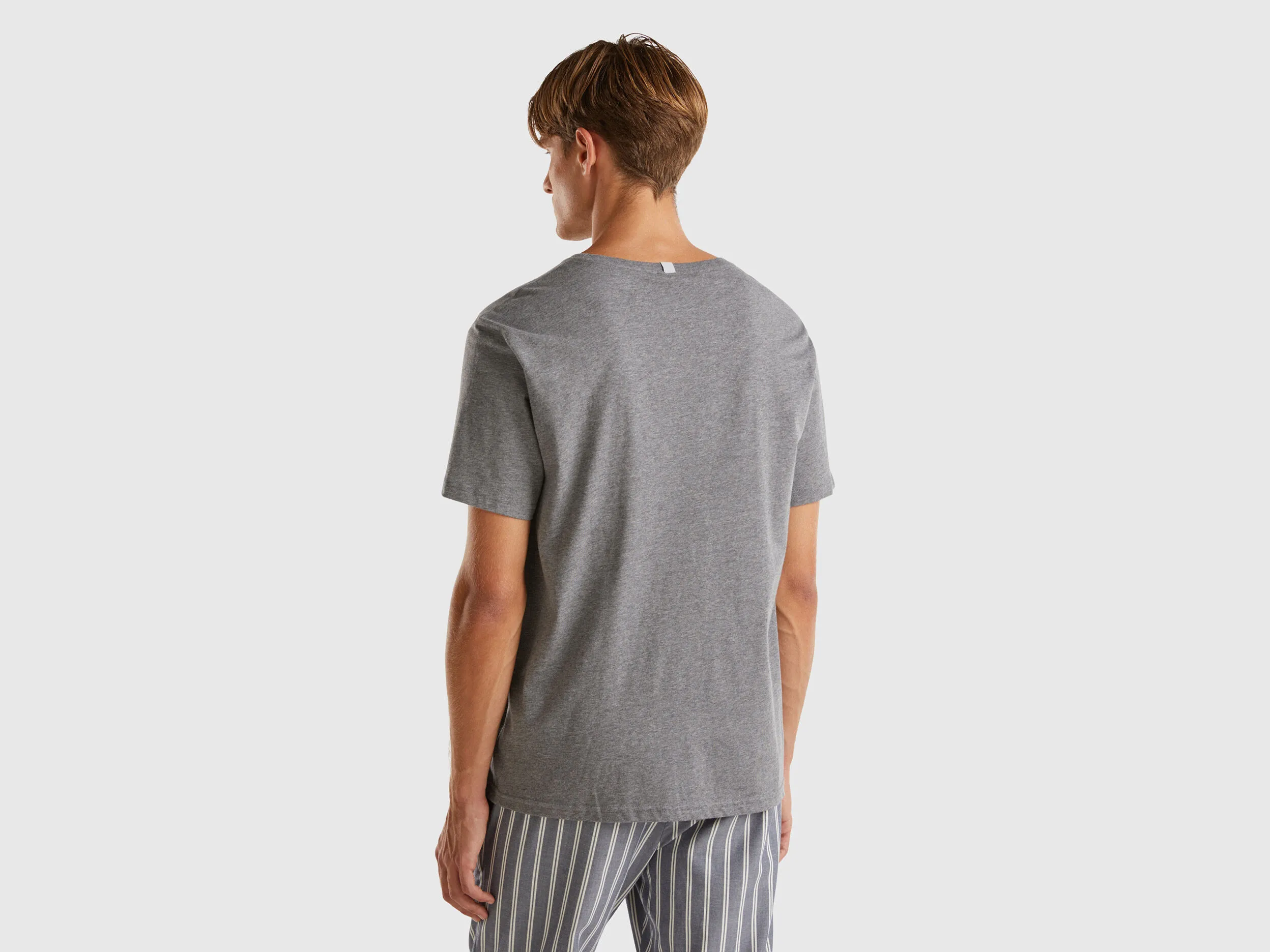 T-shirt with logo print - Dark Gray | Benetton