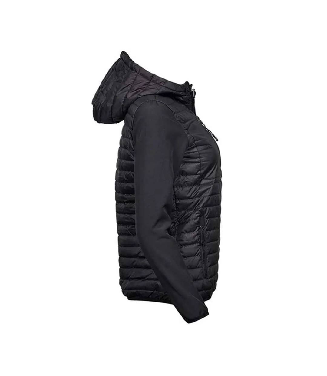 Teejays Womens/Ladies Hooded Crossover Jacket (Black) - UTBC3837