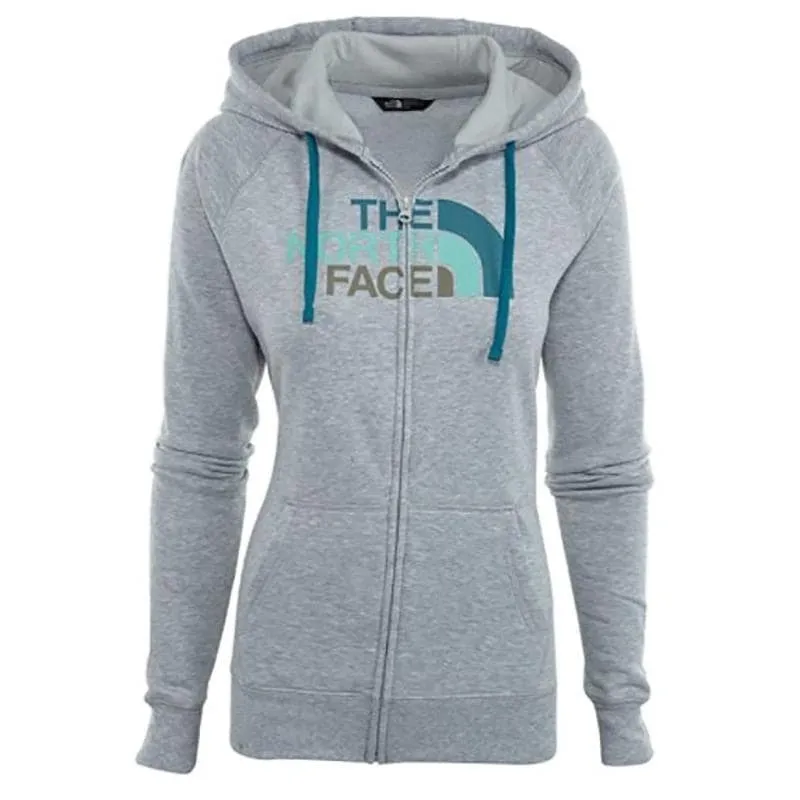 The North Face Womens Half Dome Full Zip Hoodie Light Grey/Harbor Blue (NF00CH2UUKB)