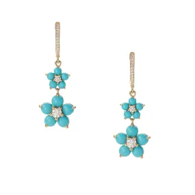 Turquoise Bloom Drop Earrings