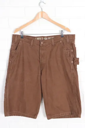 Vintage DICKIES Brown 'Relaxed Fit' Carpenter Work Shorts (38)