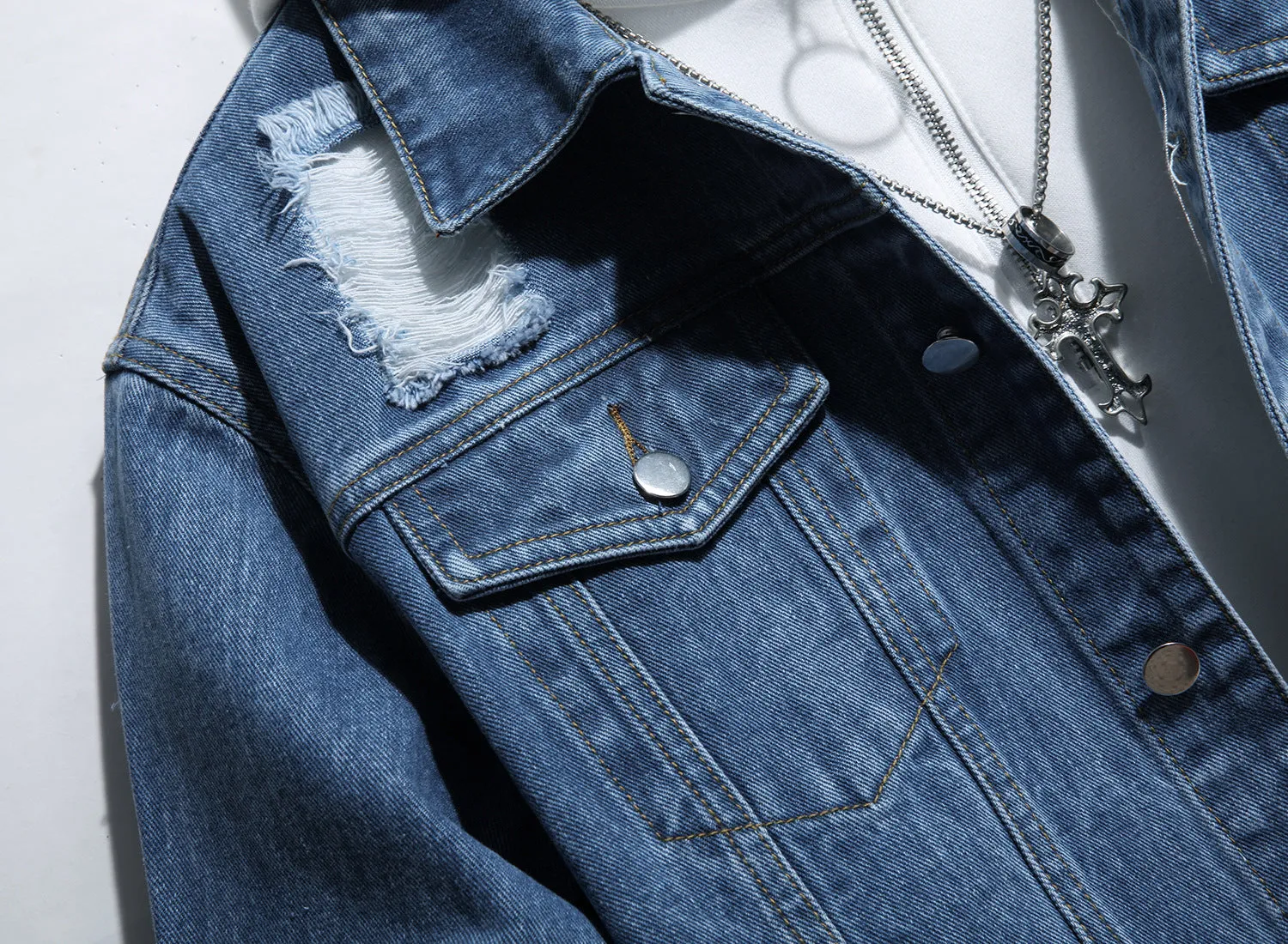 Vintage Ripped Denim Jacket