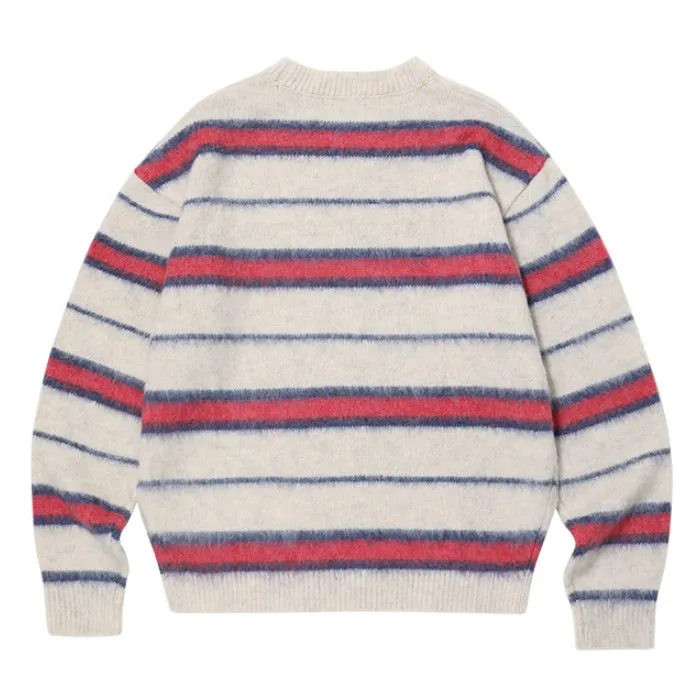 WOOALONG  |Stripes Unisex Wool Street Style Logo Sweaters